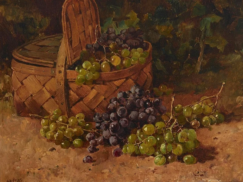 1854-Charles Arthur Fries - Cesto d'uva